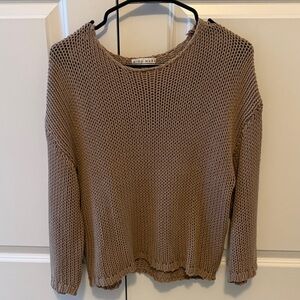 Brown Knit Sweater - Three Quarter Length
